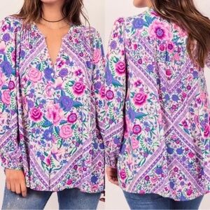 Spell & the Gypsy Babushka Blouse Lavender "Unicorn Tears" M